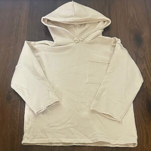 Zara Bone coloured Kids lightweight Hoodie 4-5